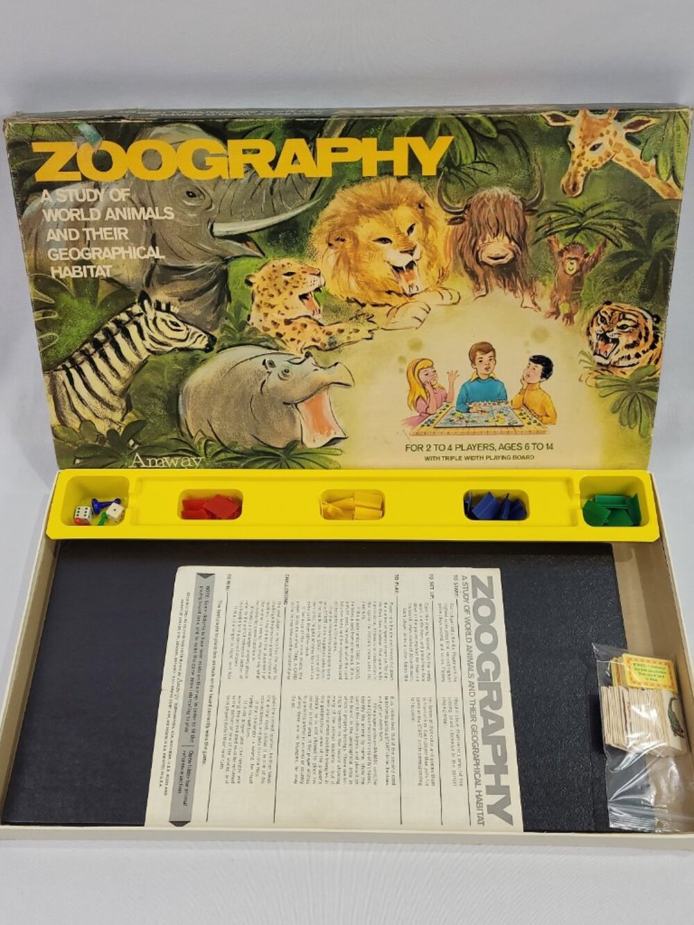 Zoography Vintage 1972 Geography Board Game by Amway